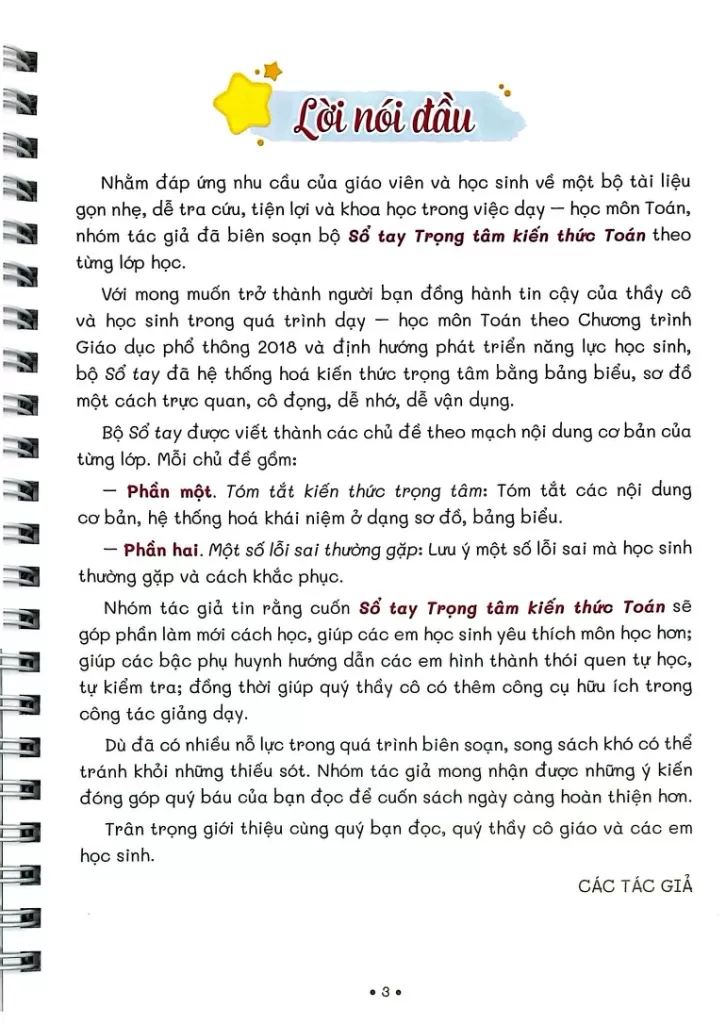 SỔ TAY TRỌNG TÂM KIẾN THỨC TOÁN LỚP 9